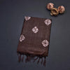 Semi Linen Coffe Brown Printed Saree