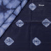 Semi Linen Dark Blue Printed Saree 04