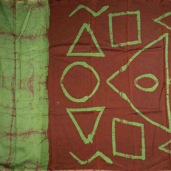 Mul Mul Cotton Cinnamon Brown Printed Saree 02