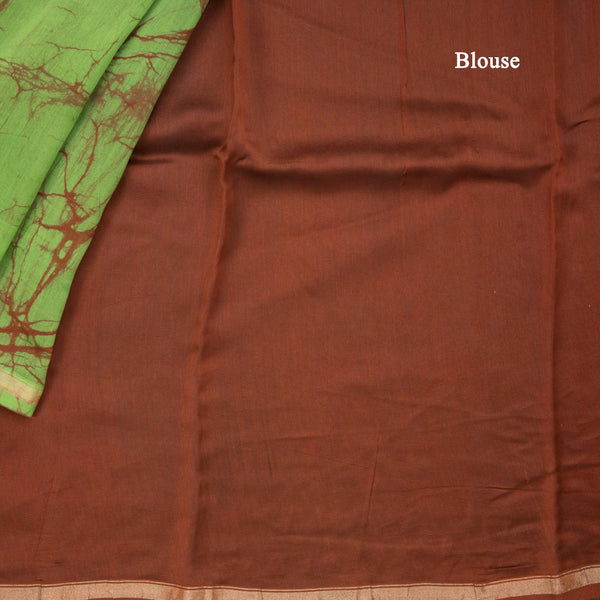 Mul Mul Cotton Cinnamon Brown Printed Saree 02