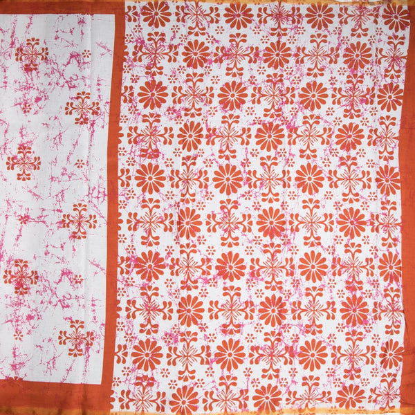 Mul Mul Cotton Cream Printed Saree 05