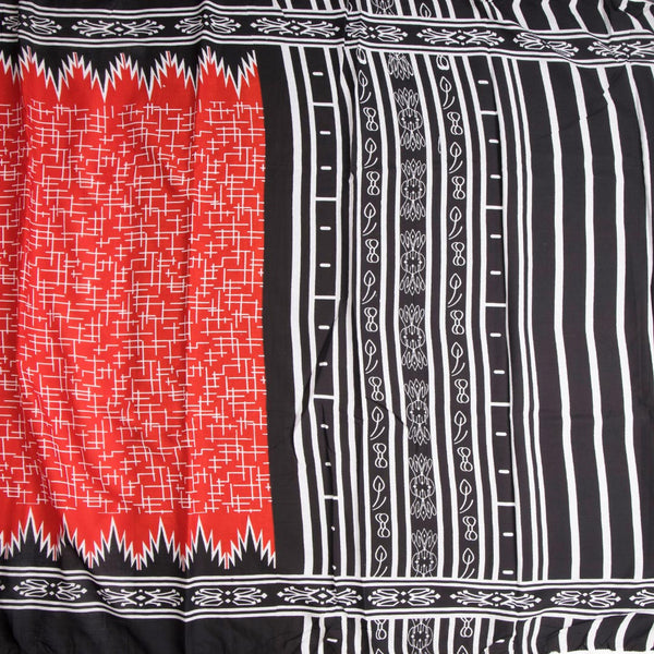 Mul Mul Cotton Red Printed Saree 06