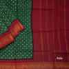 Sungudi Cotton Dark Green Printed Saree Without Blouse 06