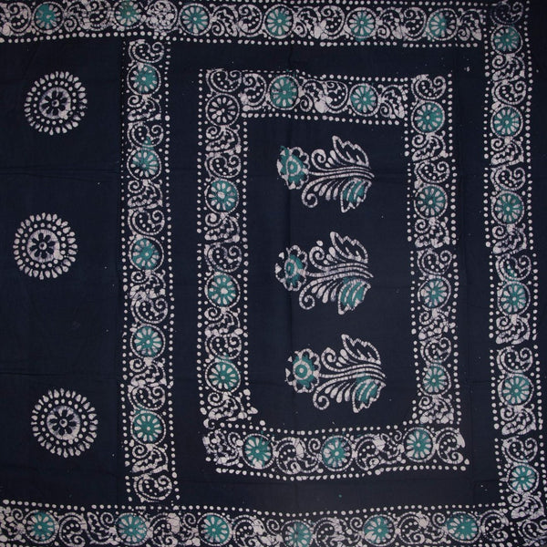 Sungudi Cotton Navy Blue Printed Saree Without Blouse 10
