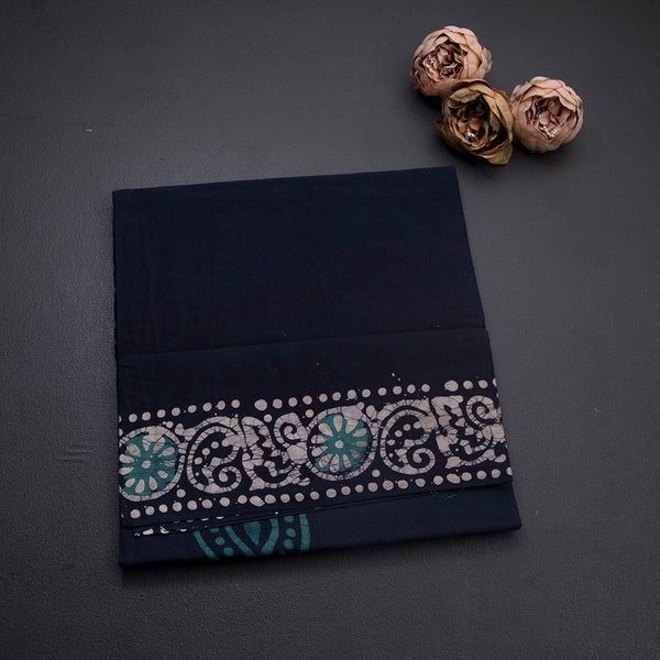 Sungudi Cotton Navy Blue Printed Saree Without Blouse 10