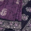 Sungudi Cotton Purple Printed Saree Without Blouse