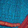 Sungudi Cotton Blue Printed Saree Without Blouse 04