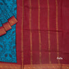 Sungudi Cotton Blue Printed Saree Without Blouse 04