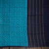 Sungudi Cotton Blue Printed Saree Without Blouse 05