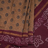 Sungudi Cotton Brown Printed Saree Without Blouse 03