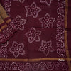 Sungudi Cotton Brown Printed Saree Without Blouse 03