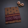 Sungudi Cotton Brown Printed Saree Without Blouse 03