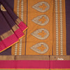 Negamam Cotton Dark Brown Thread Embossed Saree