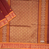 Negamam Cotton Maroon Thread Embossed Saree