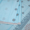Negamam Cotton Light Blue Thread Embossed Saree