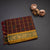 Negamam Cotton Dark Brown Checked Thread Embossed Saree