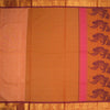 Negamam Cotton Rust Brown Checked Saree