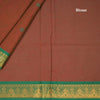 Negamam Cotton Cinnamon Brown Thread Embossed Saree