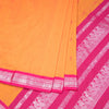 Kalyani Cotton Orange Saree With Thread Embossed Buttas And Zari Border