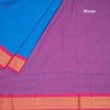 Kalyani Cotton Blue Saree With Thread Embossed Buttas And Zari Border