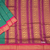 Kalyani Cotton Peacock Green Saree With Zari Buttas And The Border