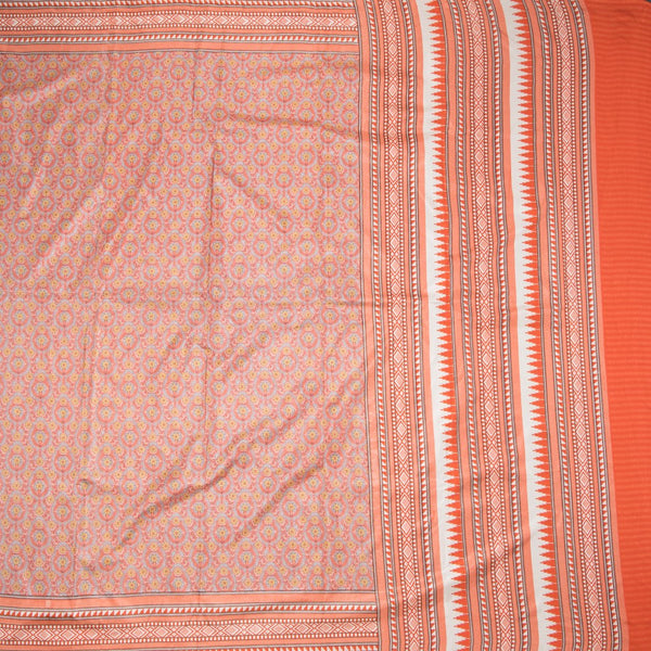 Crepe Grey Floral Printed Saree 02