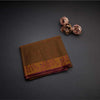 Bengali Cotton Golden Brown Thread Embossed Saree Without Blouse
