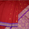Art Silk Maroon Saree With Zari Buttas And Contrast Border