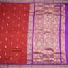 Art Silk Maroon Saree With Zari Buttas And Contrast Border