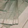 Kota Tissue Dark Green Saree With Zari Border