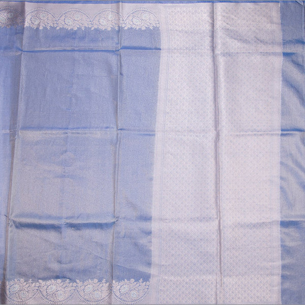 Kota Tissue Blue Saree With Zari Border