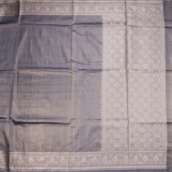 Kota Tissue Grey Saree With Zari Border