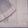 Kota Tissue Grey Saree With Zari Border