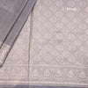 Kota Tissue Grey Saree With Zari Border - Kumaran Silks