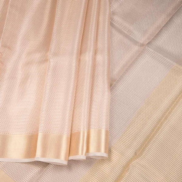 Kota Tissue Light Brown Saree With Zari Border