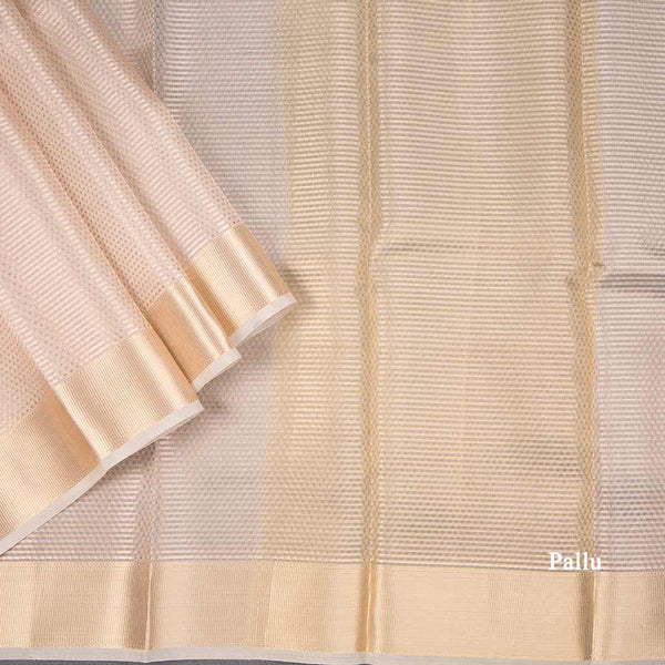 Kota Tissue Light Brown Saree With Zari Border