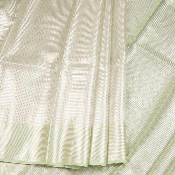 Kota Tissue Pista Green Saree With Zari Border