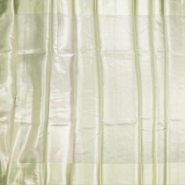 Kota Tissue Pista Green Saree With Zari Border