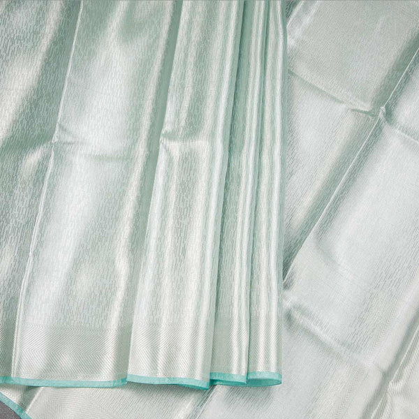 Kota Tissue Peacock Green Saree With Zari Border