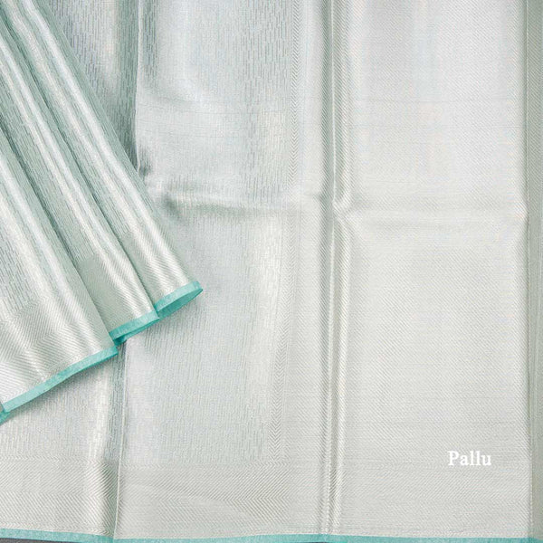 Kota Tissue Peacock Green Saree With Zari Border