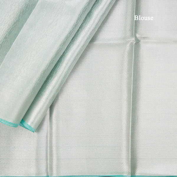 Kota Tissue Peacock Green Saree With Zari Border