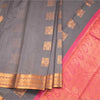 Silk Cotton Grey Zari Worked Saree 03