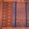 Silk Cotton Cinnamon Brown Zari Worked Saree