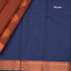 Silk Cotton Cinnamon Brown Zari Worked Saree