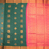 Silk Cotton Dark Green Zari Worked Saree 05