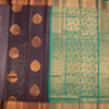 Silk Cotton Dark Brown Zari Worked Saree 04