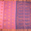 Silk Cotton Rose Pink Zari Worked Saree 04