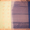 Semi Soft Silk Cream With Navy Blue Zari Worked Saree