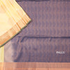 Semi Soft Silk Cream With Navy Blue Zari Worked Saree
