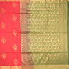 Semi Soft Silk Olive Green With Rouge Pink Zari Worked Saree